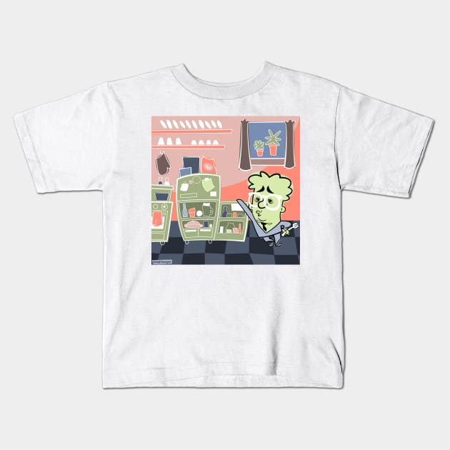 What do I make for dinner? Kids T-Shirt by Leigh Young Illustration